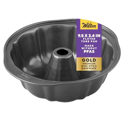 Wilton Wilton Gold Non-Stick Fluted Tube Cake Pan, 9.25 in