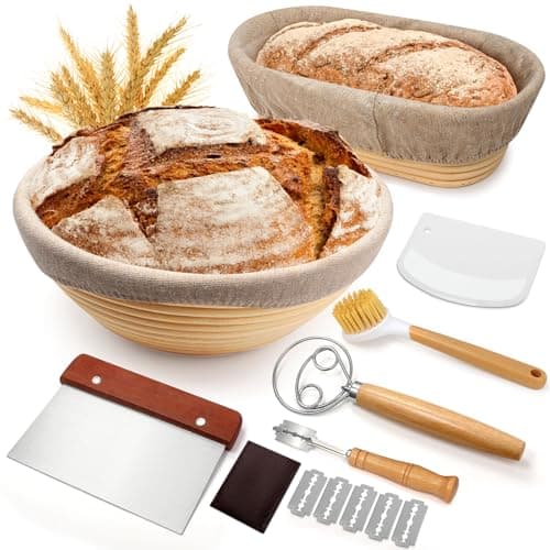 Banneton Sourdough Proofing Basket Set (9" round + 10" oval)